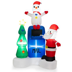 Great Choice Products 6' Inflatable Christmas Lighted Mailbox Santa Claus Snowman Xmas Tree Decor
