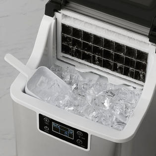 NS-IMC44S3 Insignia- Portable Clear Ice Maker with Auto Shut-off -  Stainless Steel