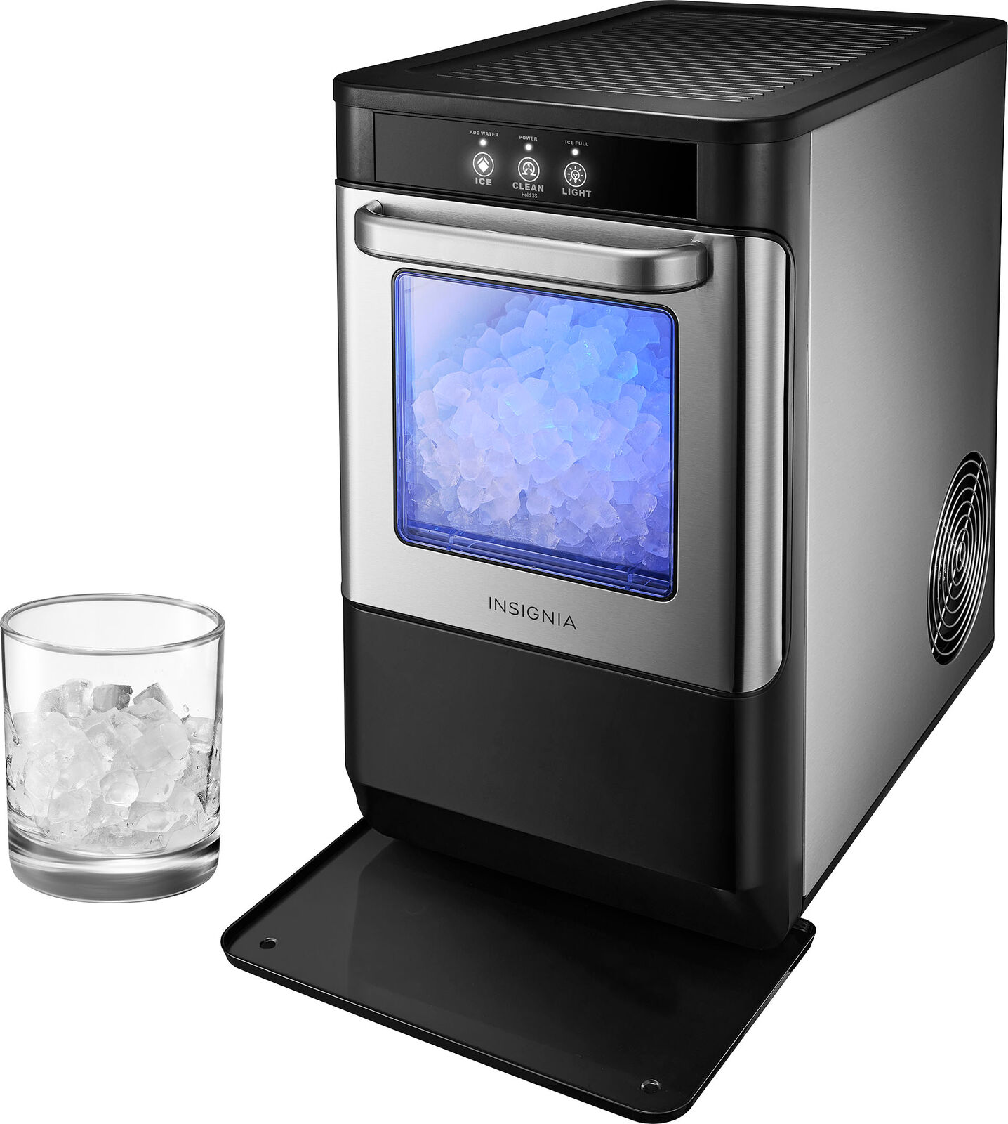 Insignia- Portable Nugget Ice Maker with Auto Shut-Off - Stainless Steel