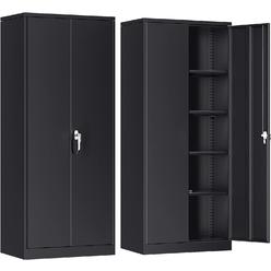 Great Choice Products Metal Storage Cabinet With Lock, 72" Lockable Garage Tool Cabinet With Doors New