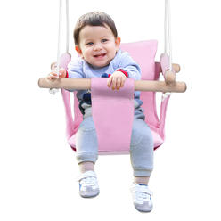 Great Choice Products Baby Canvas Hanging Swing W/ Cotton Home Outdoor Hammock Toy For Toddler Pink