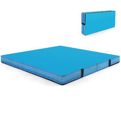 Great Choice Products 4'X4'X4" Bi-Folding Gymnastic Tumbling Mat W/Handles For Home Gym Yoga Mma Blue