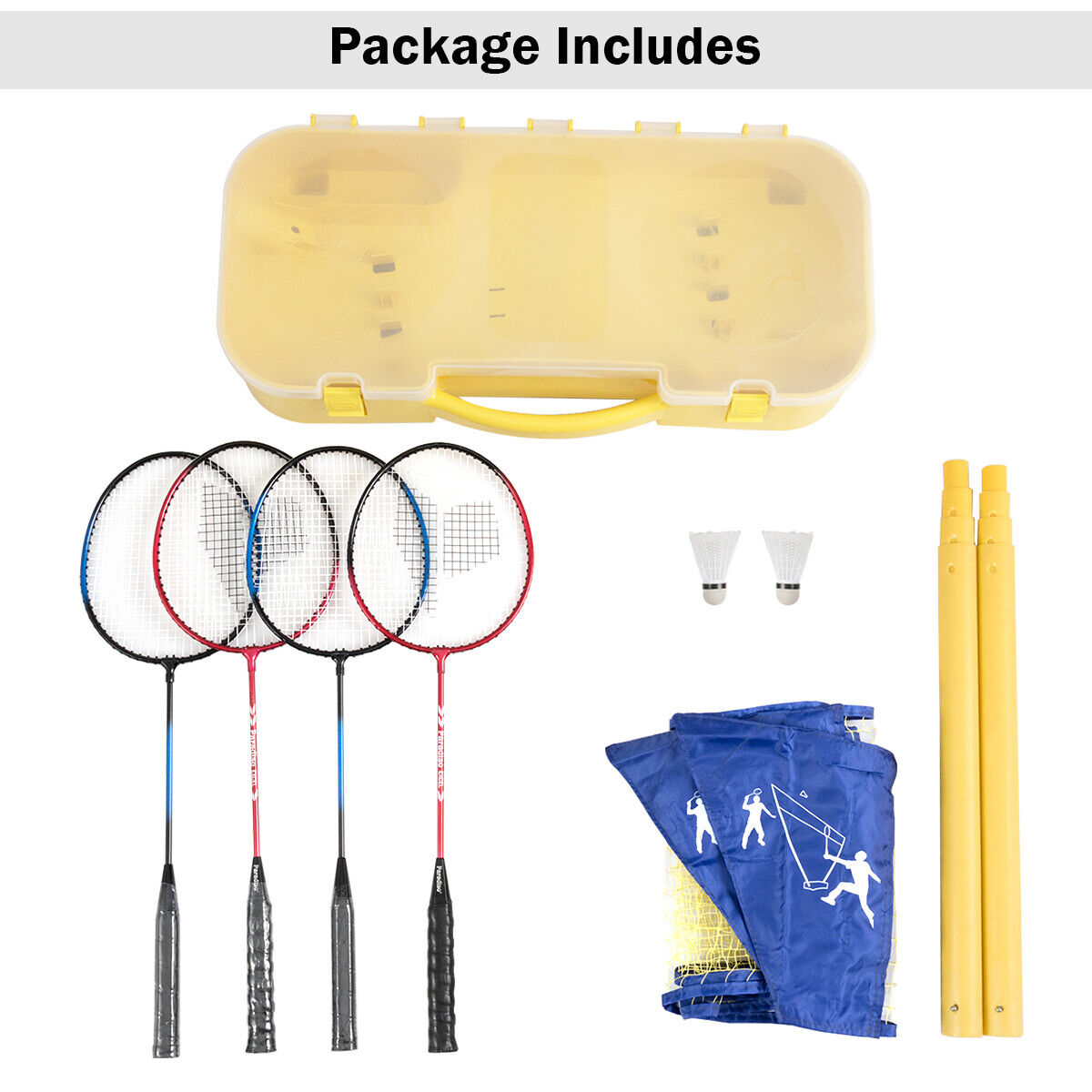 Great Choice Products Portable Badminton Net Set Tennis Badminton Volleyball Outdoor W/ Stands Case