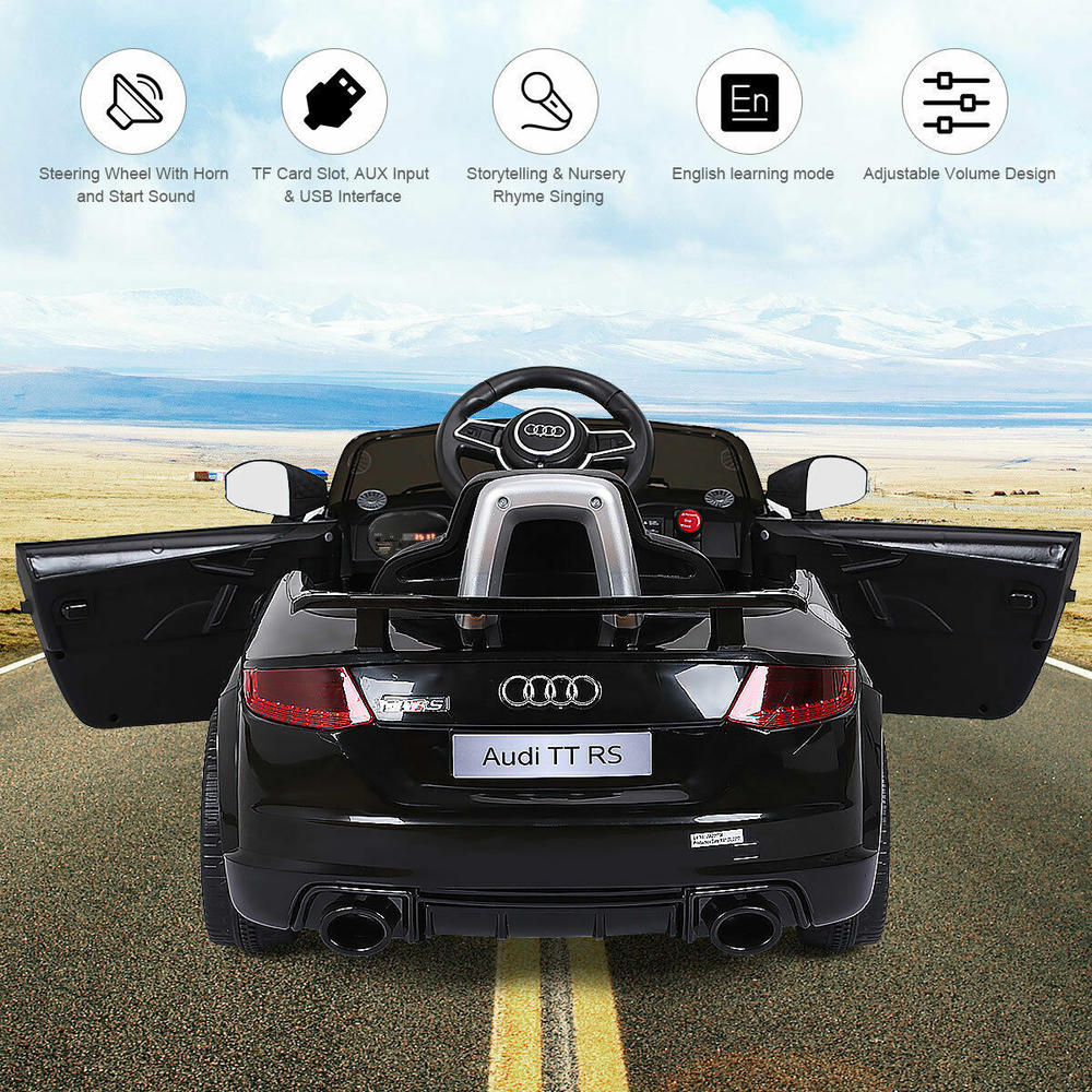 Great Choice Products 12V Audi Tt Rs Electric Kids Ride On Car Licensed R/C Remote Mp3 Black
