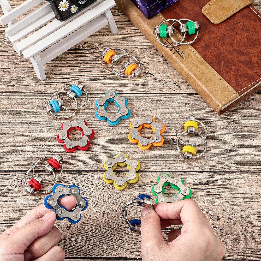 Quiet Fidget Toys 6-Piece Silent Fidget Toy Set Chain Flippers