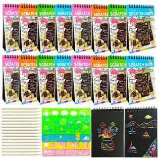 Great Choice Products 16 Pack Scratch Notebooks Art And Crafts For Kids Ages  4-8-12 Party Favors, Treasure Box Prizes For Kids Classroom Pinat…