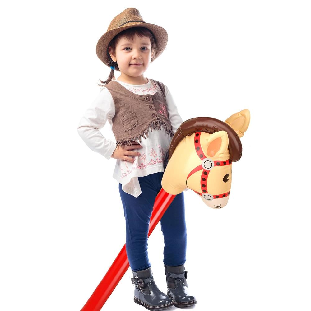 Great Choice Products 20 Pack Inflatable Stick Horse Inflatable Cowgirl Stick Inflatable Horse Head Stick For Festival Cowboy Themed Party Dec…