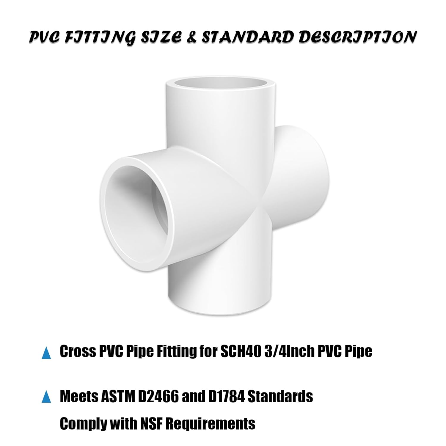 Great Choice Products 20Pcs 4 Way Cross Pvc Fittings, 1-2Inch Heavy Duty Pvc Pipe Fitting Pvc Furniture Grade Fitting Connector For Water Supp…