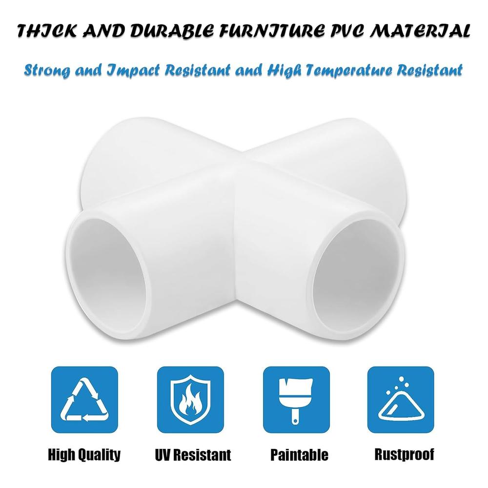 Great Choice Products 20Pcs 4 Way Cross Pvc Fittings, 1-2Inch Heavy ...