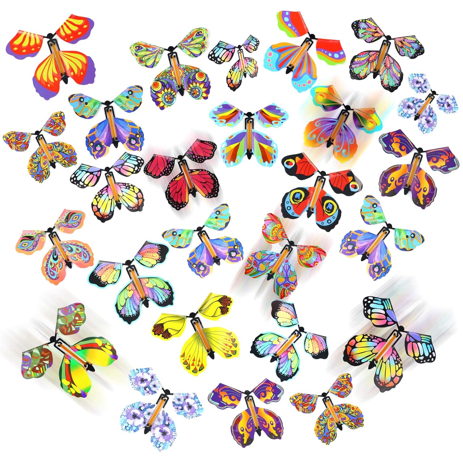 Great Choice Products 20Pcs Flying Butterfly, Magic Wind Up Butterfly Toy  Gift For Kids Surprise Explosion Box Wedding Birthday Party Book Gre…