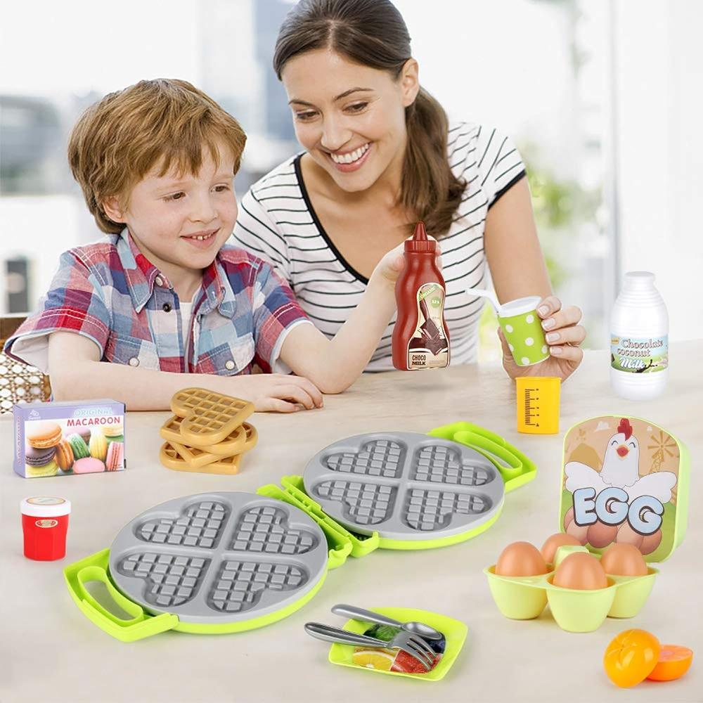 Great Choice Products 27 Pack Waffle Play Food Toys For Toddlers ,Kitchen Sets For Kids,New Sprouts Waffle Time Variety Toys Gift For Kid Chil…