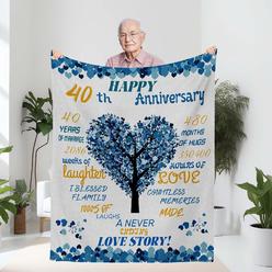 Great Choice Products 40Th Anniversary Blanket Gifts For Him,40Th Wedding Anniversary Romantic Gifts For Couple-Parents 40 Year Anniversary Bl…