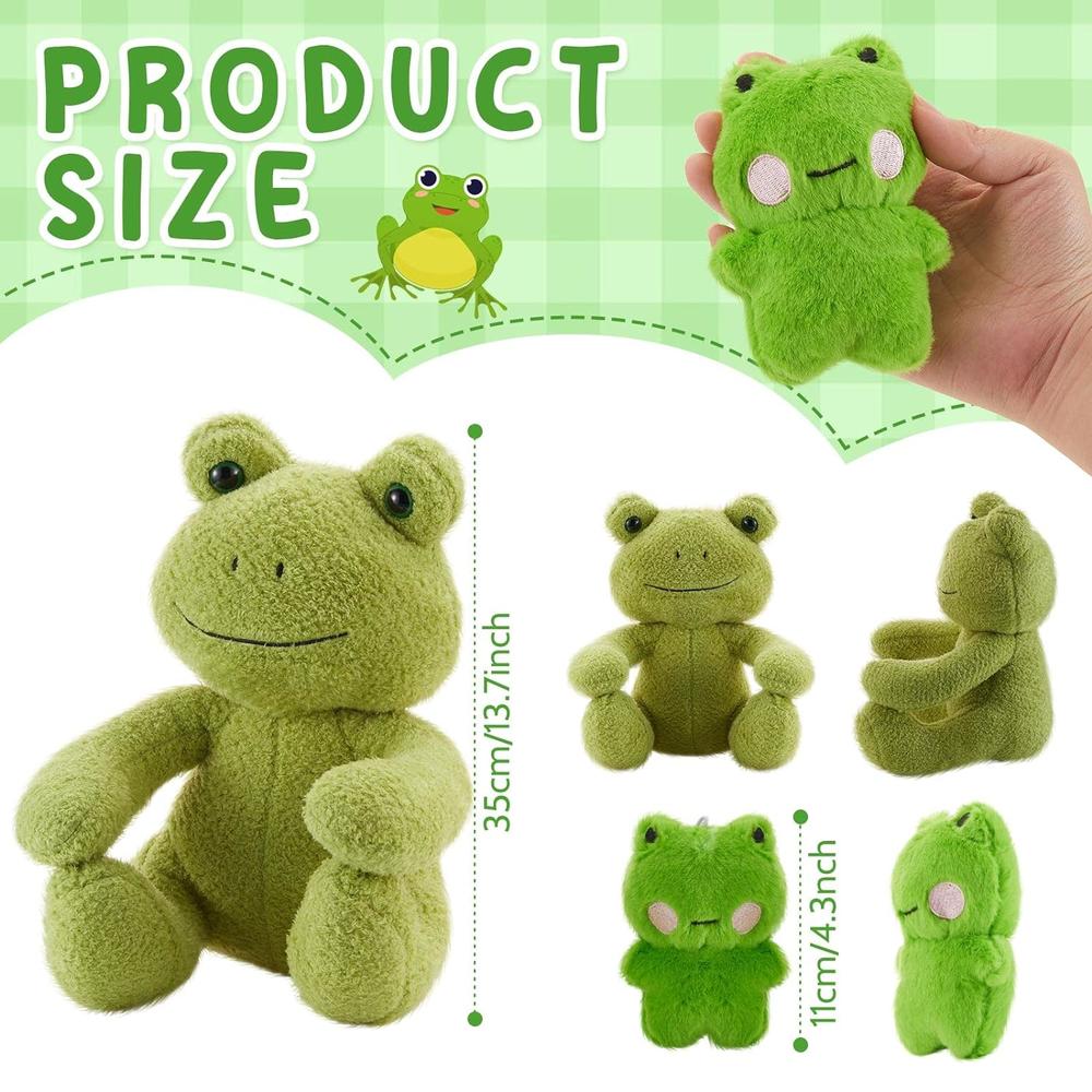 Great Choice Products 5 Pcs Frog Stuffed Animal Large Mommy Frog Plushie With 4 Small Baby Plush Frog Toy Plush Cute Frog Plush Doll Green Fro…