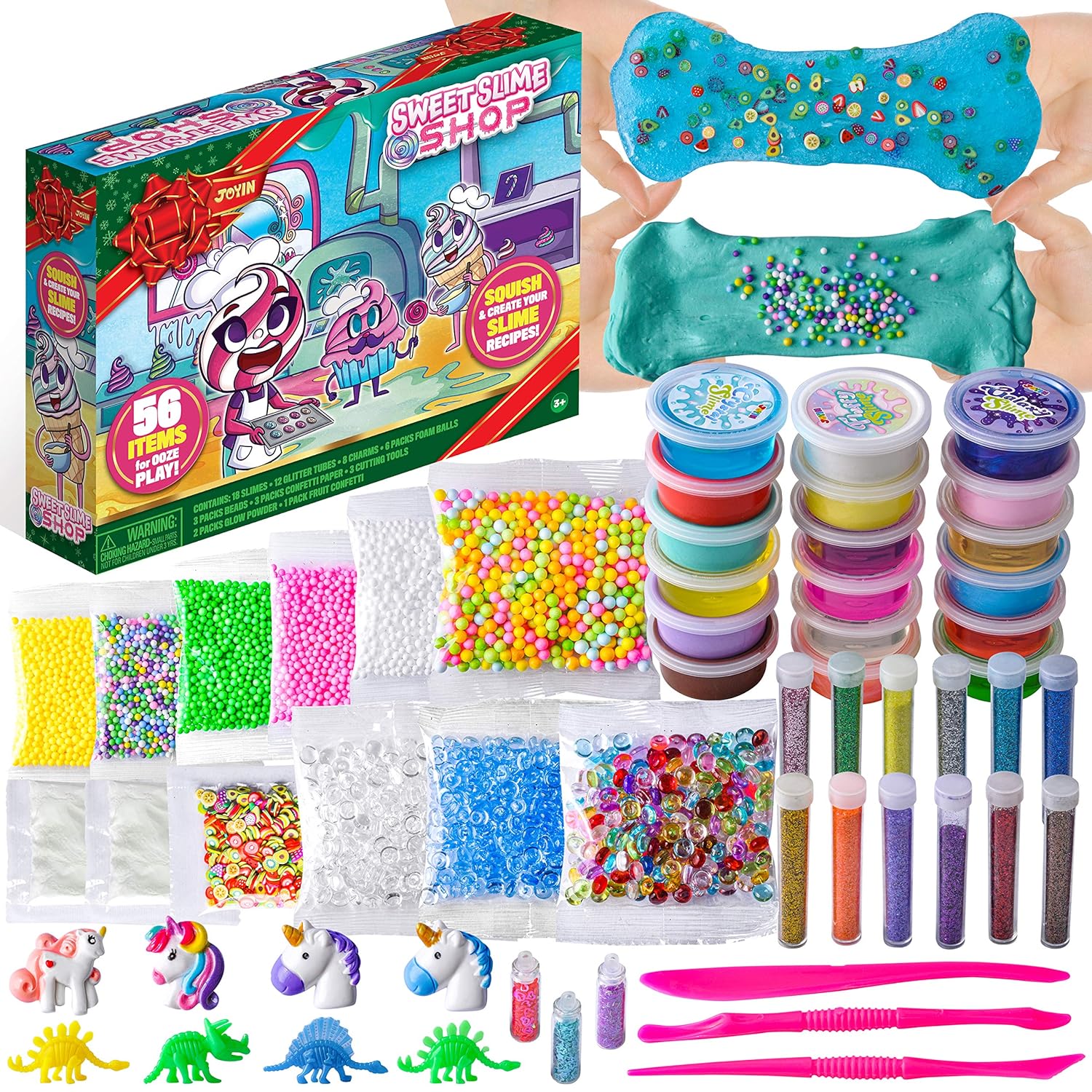 Great Choice Products 56 Pcs Slime Supplies Diy Slime Kit Making Set For  Kids, Kids Art Craft With 18 Slime And 38 Accessories, Fruit Slices, …