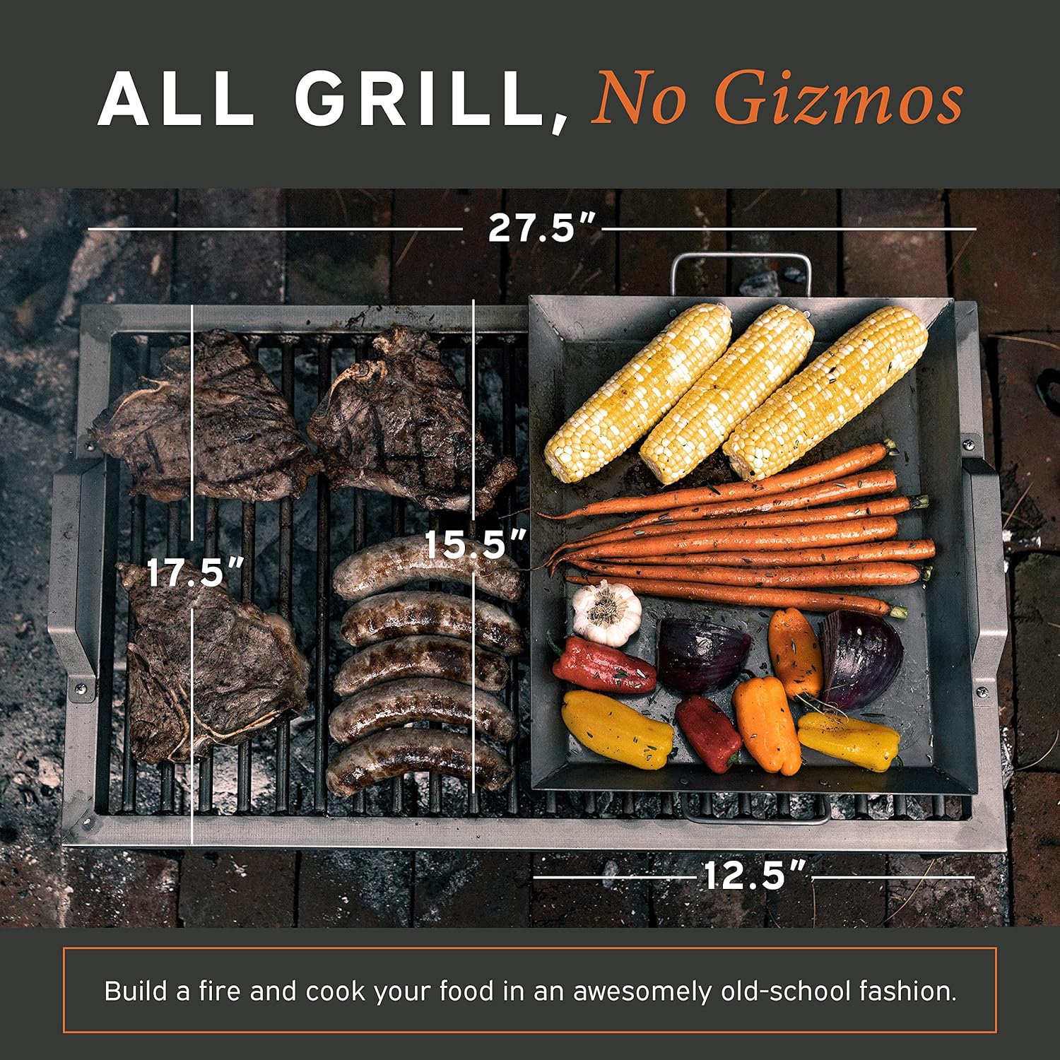 Great Choice Products Argentine Grill - Argentinian Gaucho Grill - Santa Maria Grill - Argentinian Parrilla Set With All Tools Included - Bbq …
