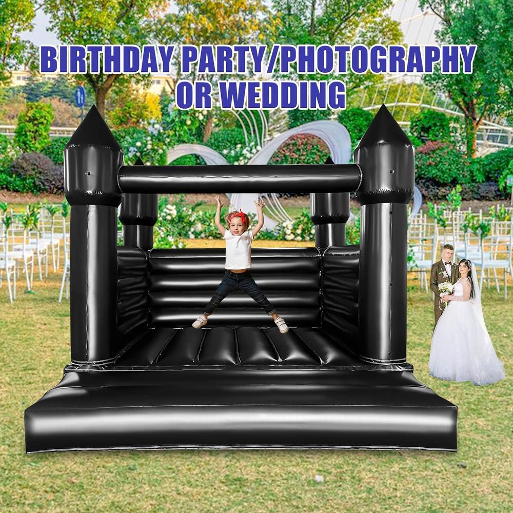 Great Choice Products Black Bounce House Castle With Air Blower, Inflatable Jumper Bounce House With Pool, Large Bouncy House 100% Pvc Wedding…