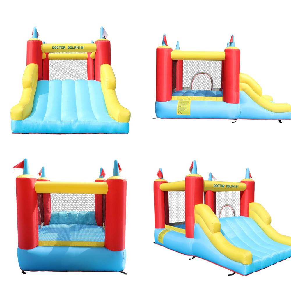 Great Choice Products Bounce House Inflatable Slide Bounce Castle With Blower Bouncy Play House For Kids 2-12, Indoor Or Outdoor For Wet & Dry