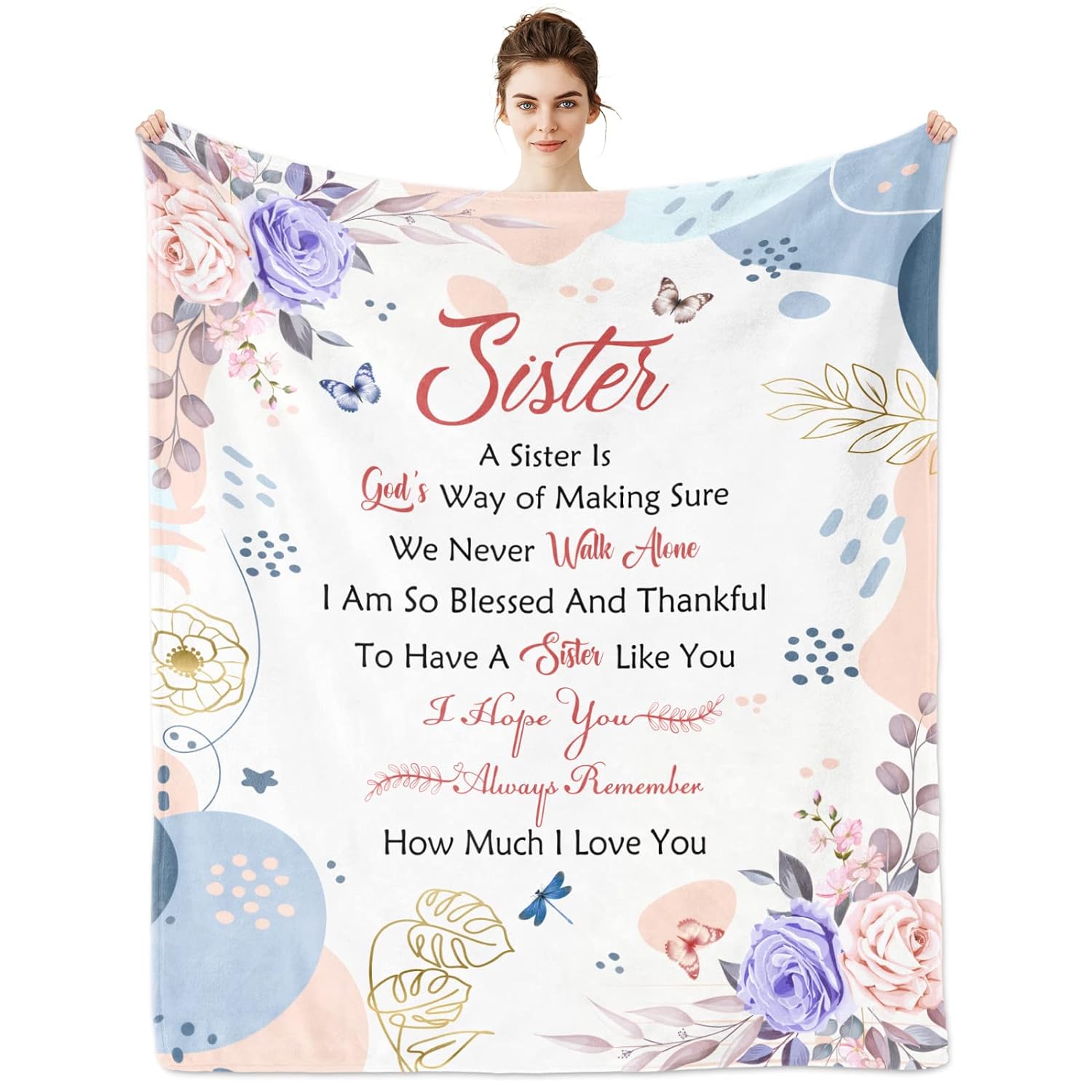 Great Choice Products Christmas Sister Gifts, Gifts For Sister Blanket 60"X50", Sisters Gifts From Sister, Birthday Gifts For Sister, Sister G…