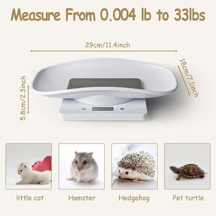 Great Choice Products Digital Mini Pet Scale, Puppy Scales For Weighing Max  33Lbs, Small Animal Scale With Tape Measure, Multifunction Kitchen