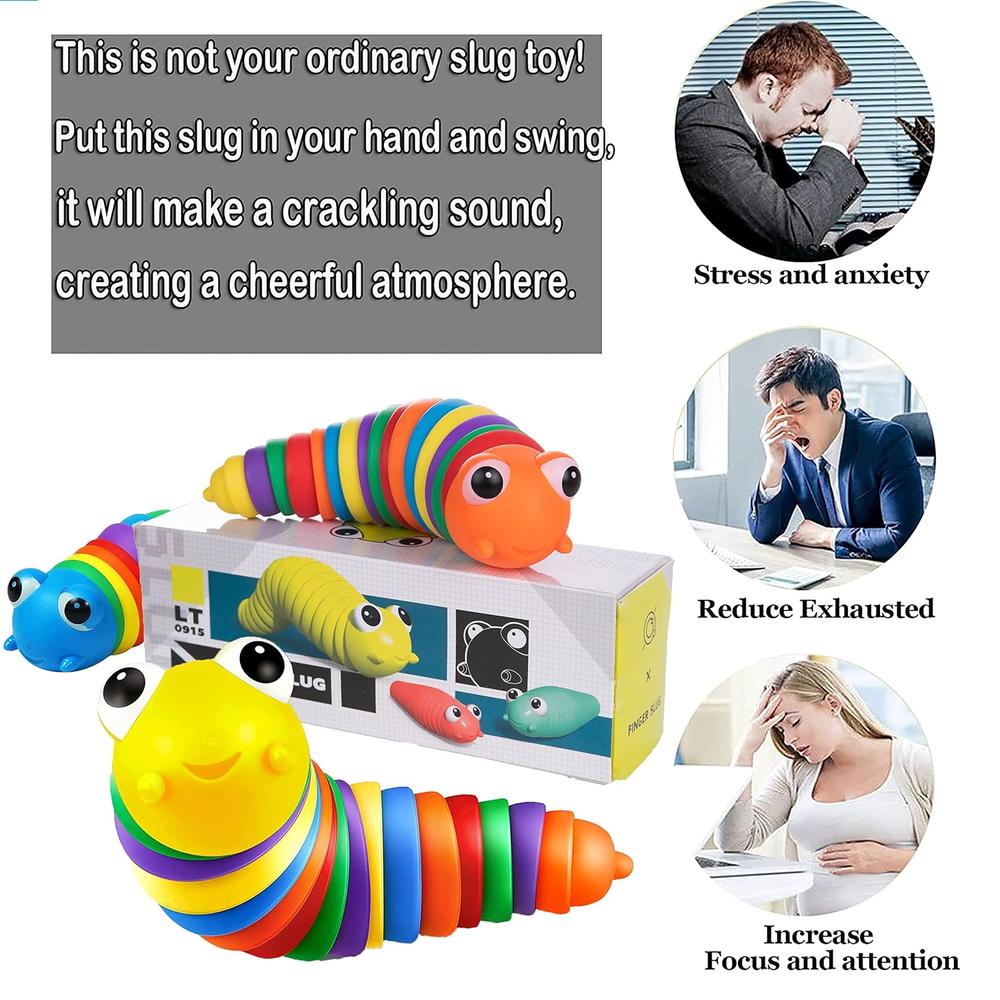 Slug Fidgit Great Choice Products Fidget Slug 3D Printed Articulated Caterpillar ...