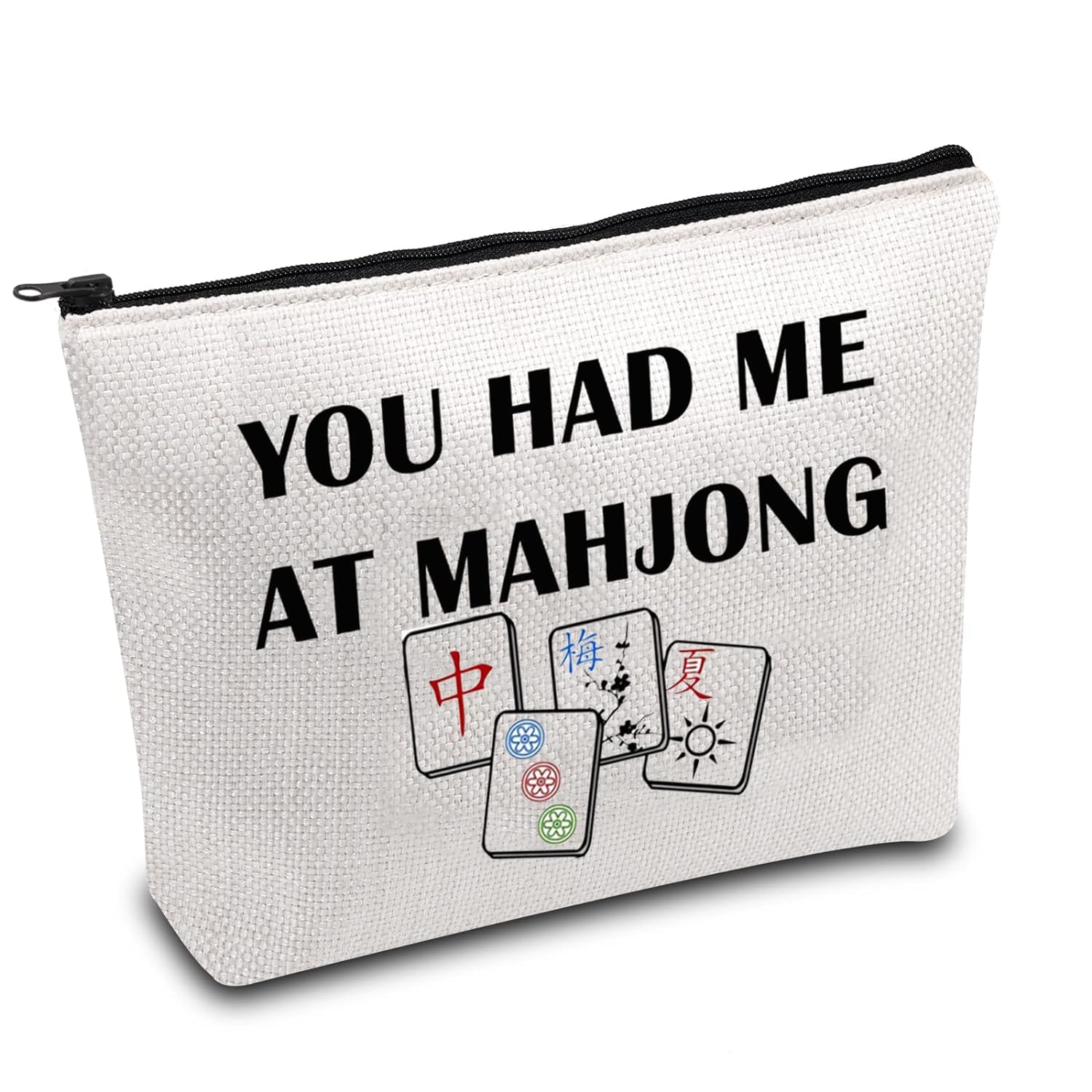 Great Choice Products Funny Mahjong Makeup Bag Mahjong Lover Gift Mahjong Tiles Bag Mahjong Girl Cosmetic Bag Mahjong Board Game Storage Bag M…