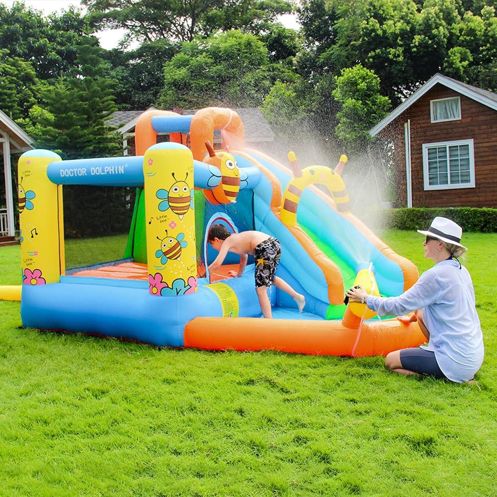 Great Choice Products Inflatable Water Slide, Bounce House With Slide, Water Bounce House With Blower For Wet And Dry, Water Park Bouncy House…