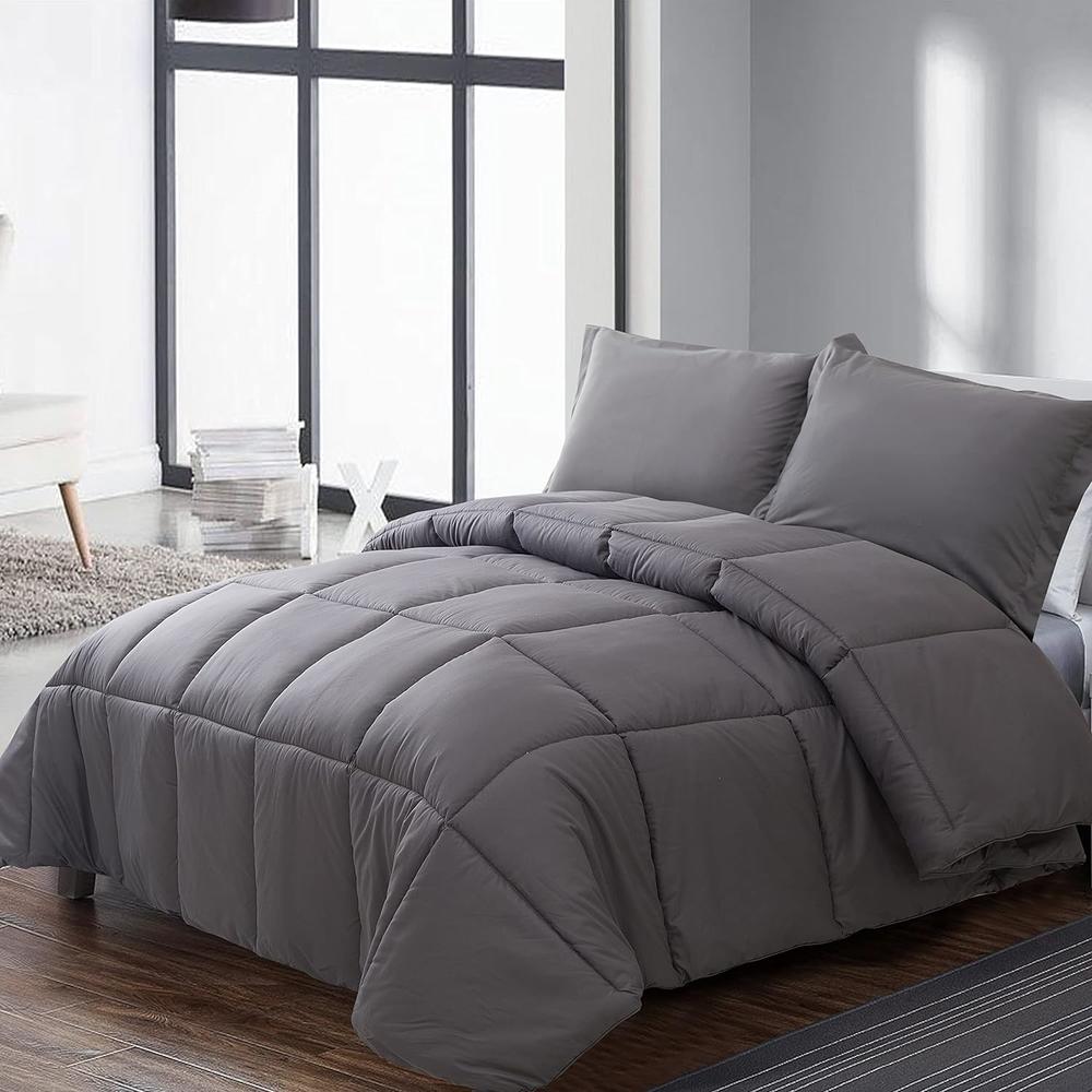 Great Choice Products King Size Comforter Set - Charcoal And Grey King Comforter, Soft Bedding Comforter Sets For All Seasons, King Comforter …