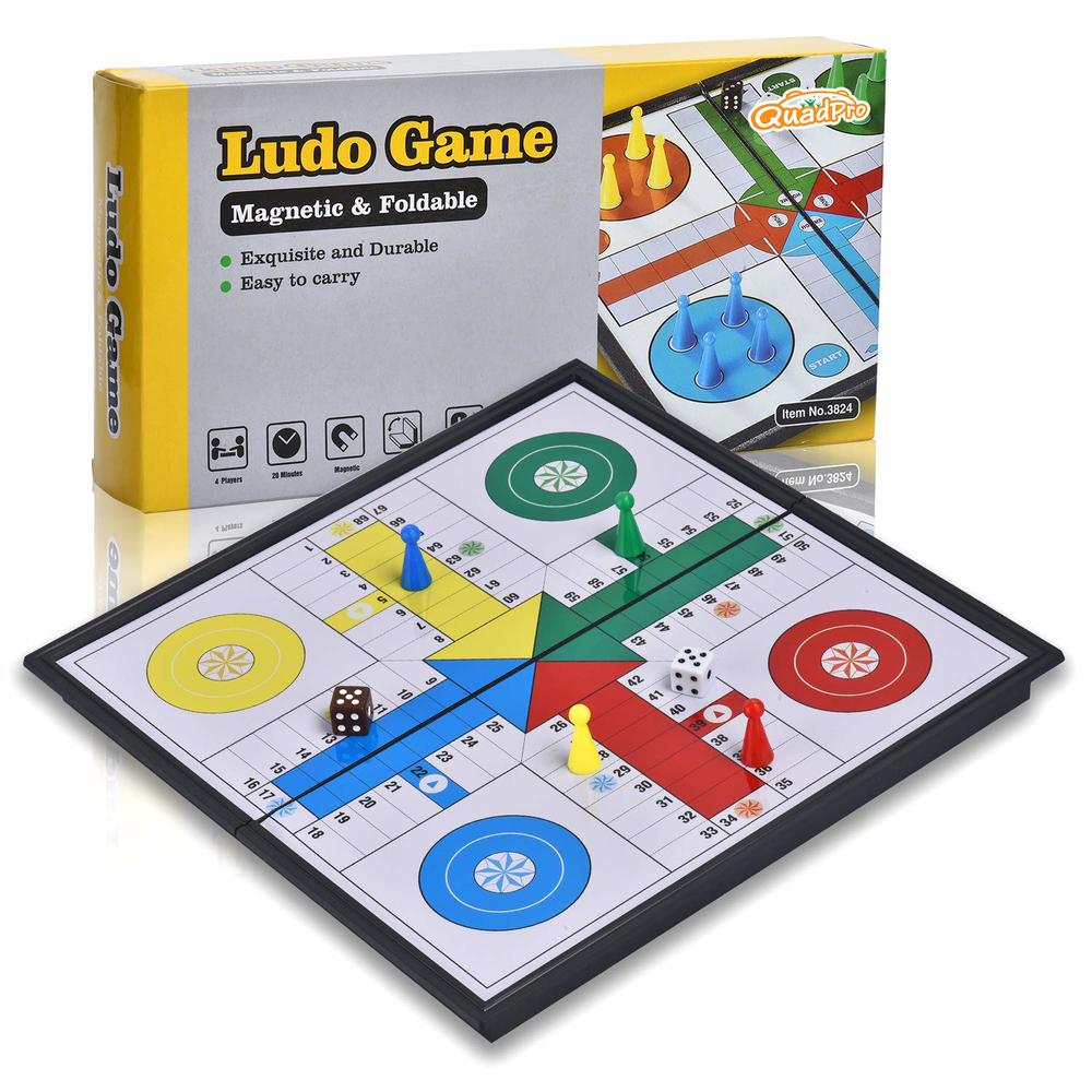 Great Choice Products Magnetic Ludo Board Game Set With Folding Board Classic Travel Games For Kids And Adults