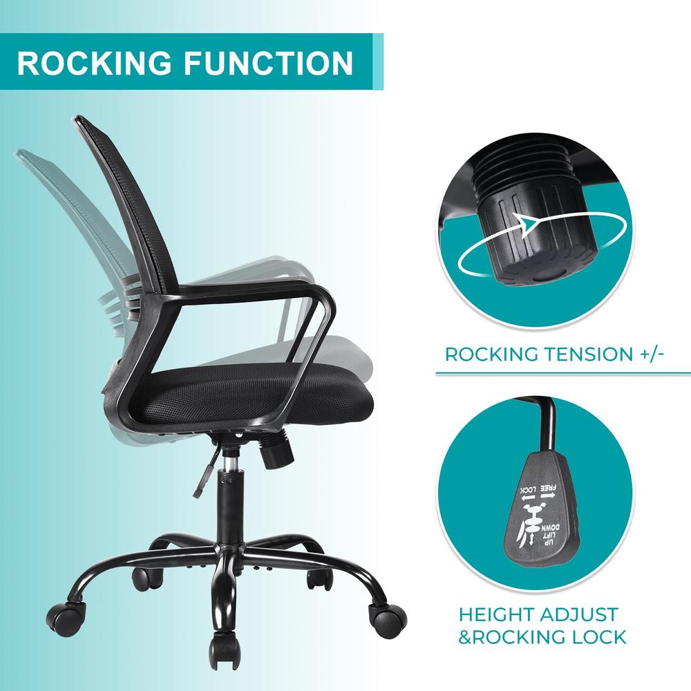 Great Choice Products Office Chair, Mid Back Desk Chair, Ergonomic Home Office Desk Chairs, Mesh Computer Chair, Cute Swivel Rolling Task Chair