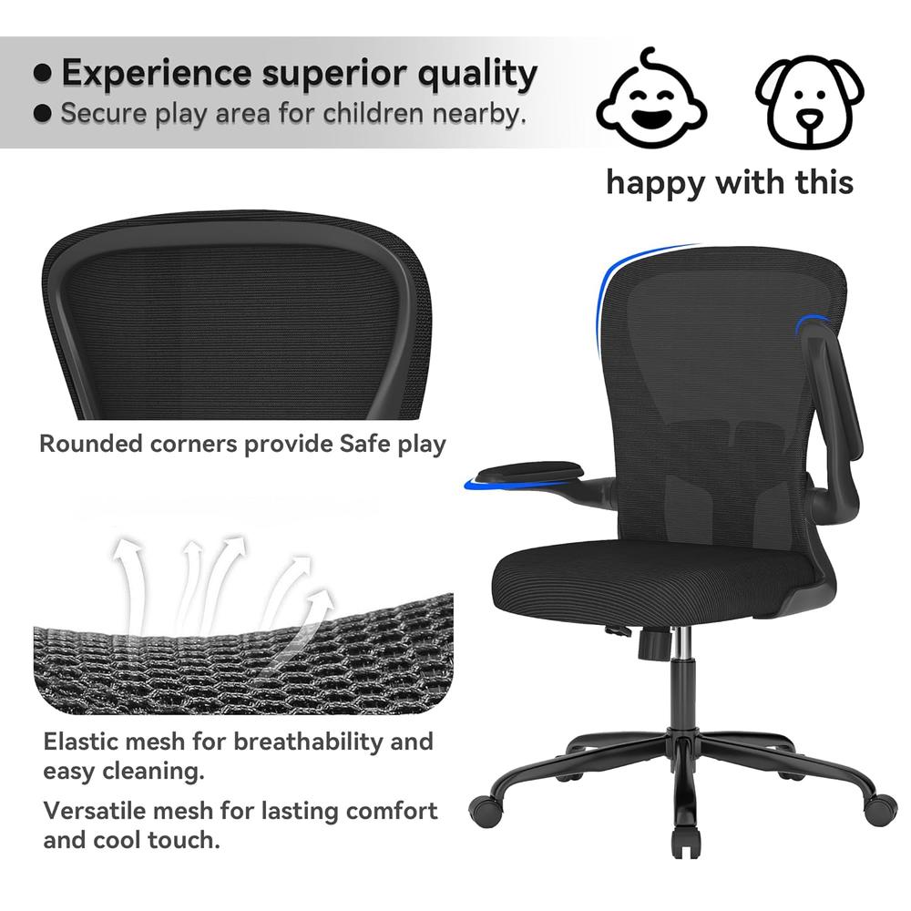 Great Choice Products Office Chair,Ergonomic Office Chair,Breathable Mesh Desk Chair, Lumbar Support Computer Chair With Flip-Up Armrests, Exe…
