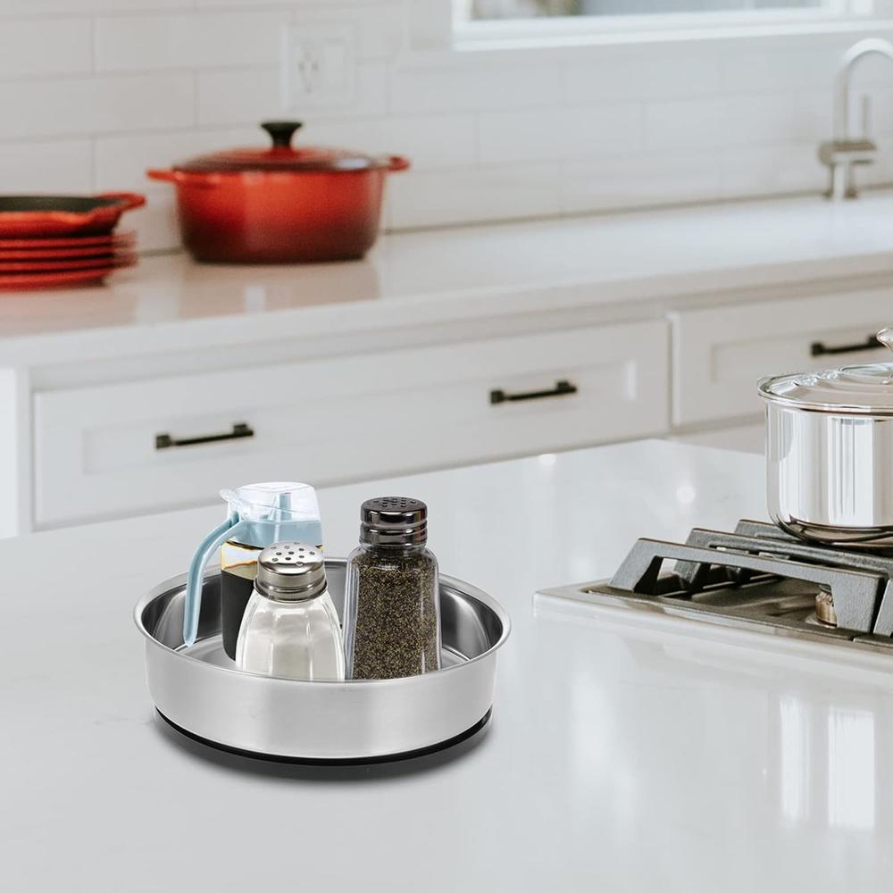 Great Choice Products Rotating Storage Tray Kitchen Organizer Stainless ...