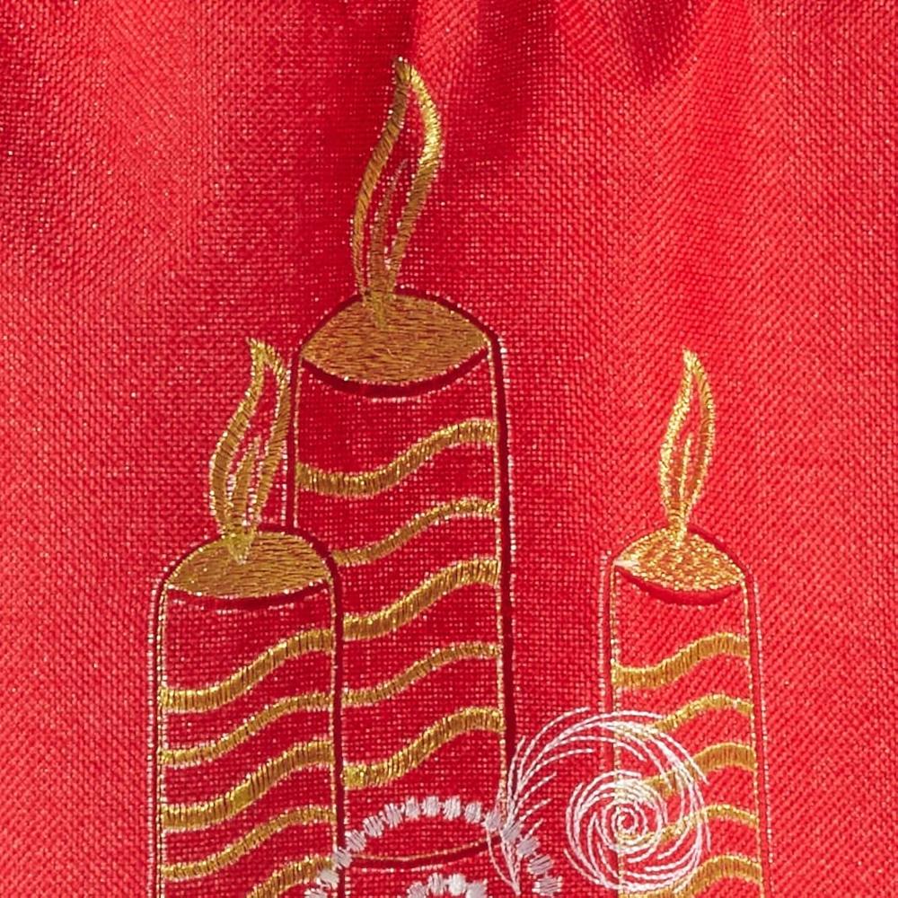 Great Choice Products Seasonal Xmas Christmas Holiday Glories Pattern, Polyester Embroidered Jacquard, Candles, 60" X 18", Straight, Decorativ…