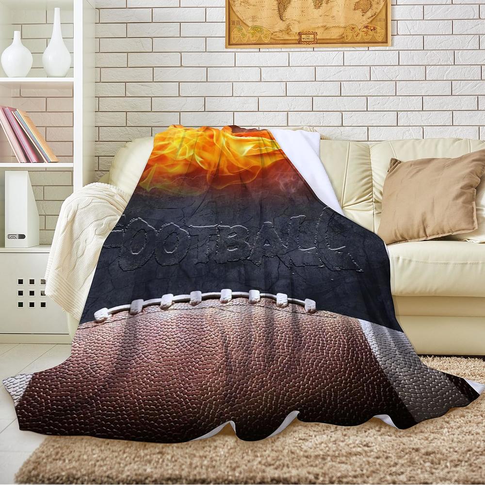 Great Choice Products Soft Football Blanket Baseball Blanket Warm Cozy Throw Blanket Lightweight Home Blankets Bed Sofa, Blanket For Kids And …