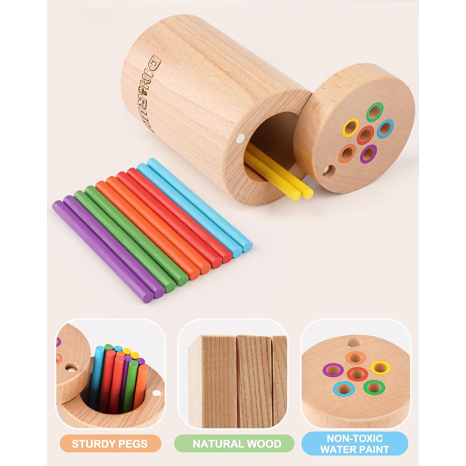 Great Choice Products Toddler Toys Montessori Toys For 1 2 3 Year Old, Color  Matching Fine