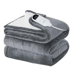 Great Choice Products Electric Blanket Full Size - Heated Blanket With 6 Heat Settings, Flannel Heating Blanket With 10 Time Settings, 8 Hrs