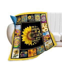 Great Choice Products Sunflower Blanket Soft Cozy Sunflower Throw Blankets Warm Fleece Plush Bedding Blanket Sunflower Decor Gifts For Women G…