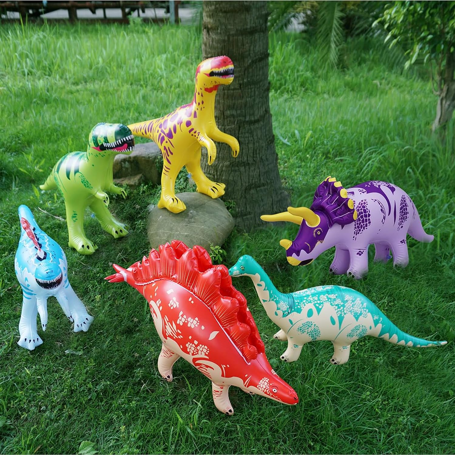 Great Choice Products 6 Pack Dinosaur Party Decorations Include Air Pump Dinosaur Pool Float Toy Dinosaur Birthday Party Supplies Dinosaur Toys