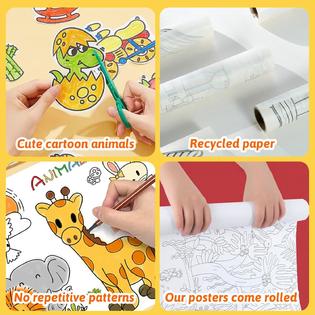 Great Choice Products 2 Pack Giant Coloring Posters For Kids,Coloring Paper  Roll,Animal Drawing Coloring