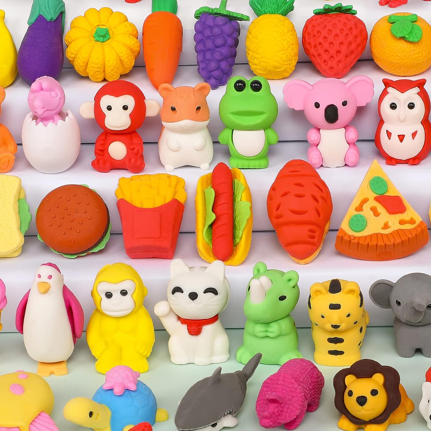 Great Choice Products 40 Pcs Animal Erasers Desk Pet For Kids 3D Puzzle  Pencil Eraser Take Apart Bulk Treasure Box Toy For Classroom School Pr…