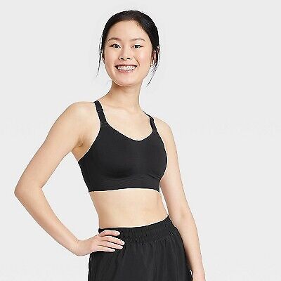 Great Choice Product Women'S High Support Embossed Racerback Run Sports Bra  - Black Xxl
