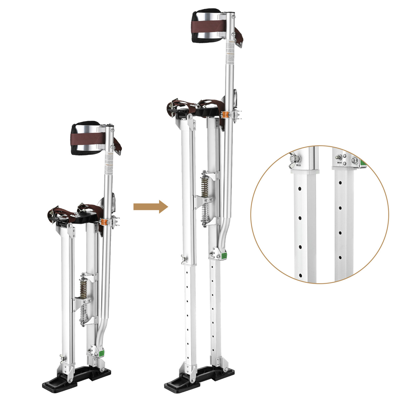 Great Choice Product Drywall Stilts W/1 Pair Leg Band Straps Replacement 24-40" Aluminum Tool
