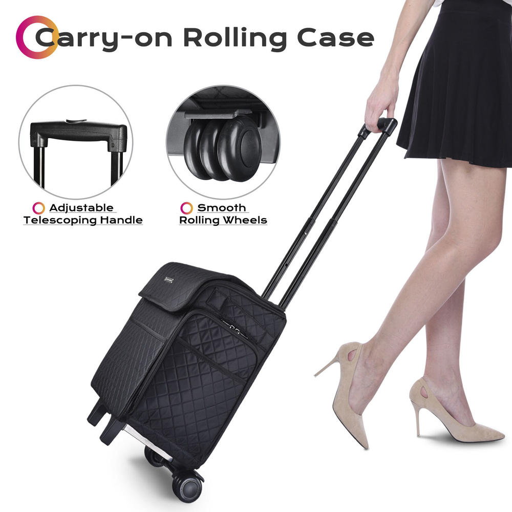 Great Choice Product Makeup Bag Lightweight Cosmetic Rolling Trolley Storage Traveling Case