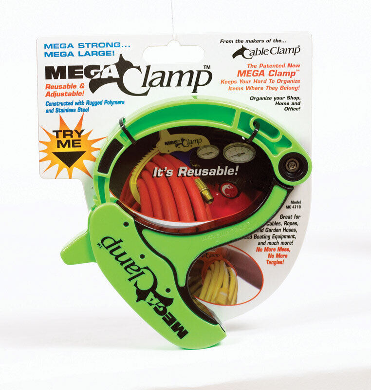 Great Choice Product Mega Clamp Cord, Rope & Hose Organizer - Lime