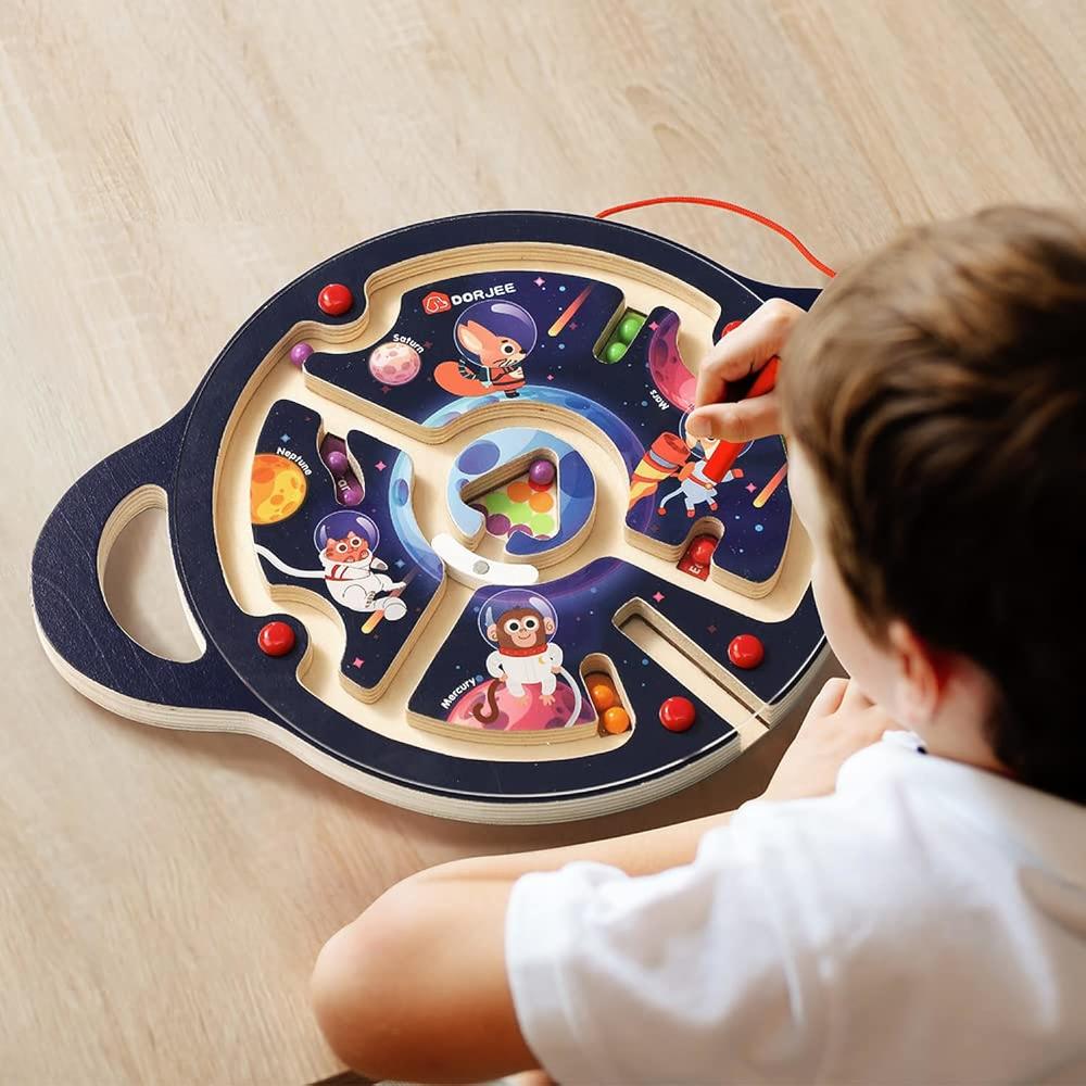 Great Choice Products Magnetic Maze Game, Magnetic Puzzle Activity For Toddler, Road Trip Travel Toys (Space Explorer)