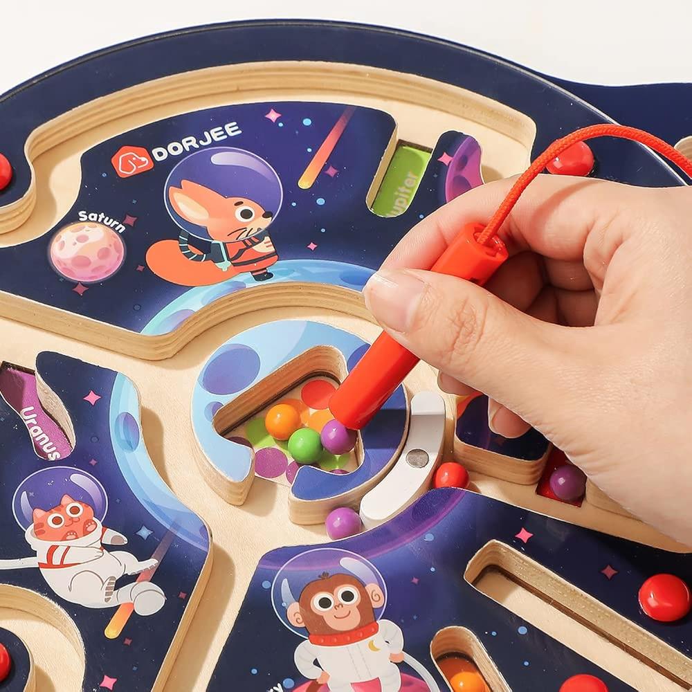 Great Choice Products Magnetic Maze Game, Magnetic Puzzle Activity For Toddler, Road Trip Travel Toys (Space Explorer)