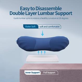 Cooling Lumbar Pillow for Sleeping | Adjustable Height Memory Foam Lumbar  Support Pillow for Bed, Lower Back Sleeping Pillow, Bed Lumbar Support