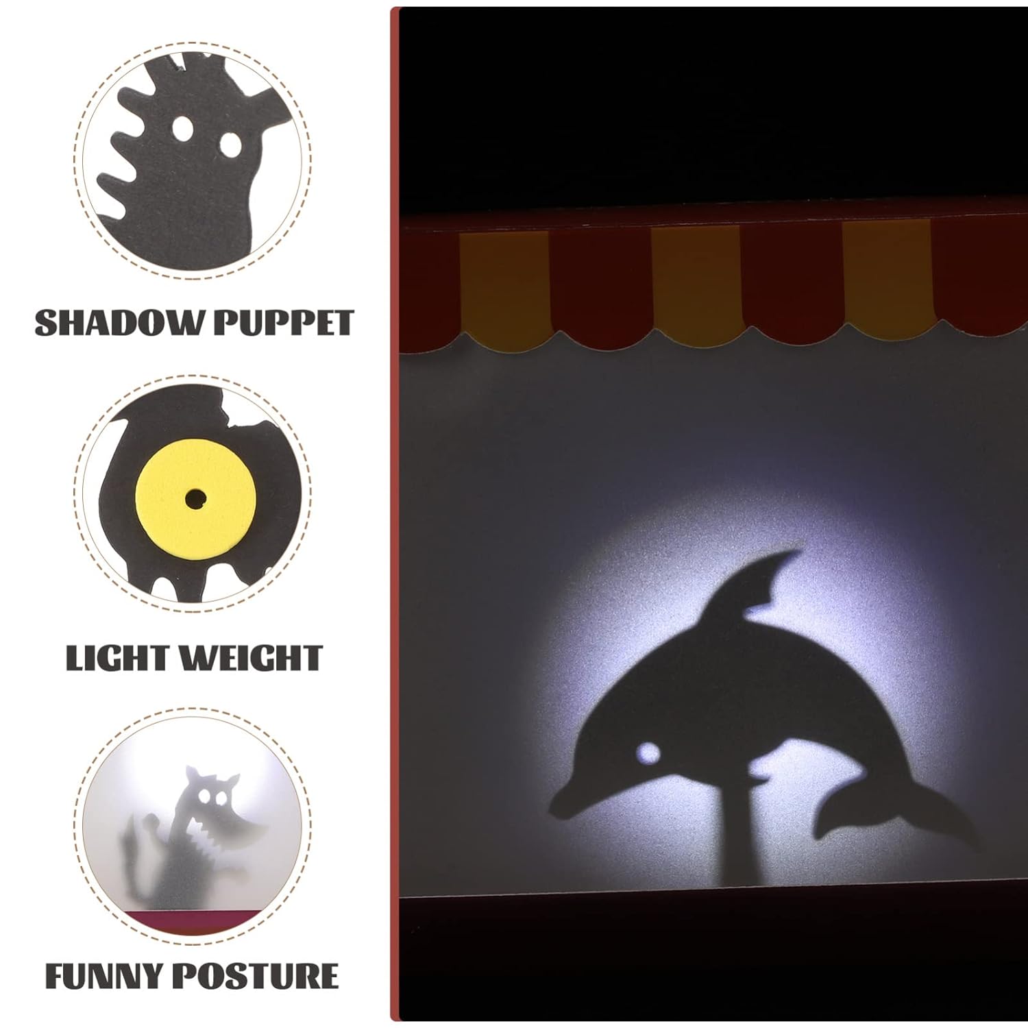 Great Choice Products Puppet Show Theater Hand Shadow Puppets Kids Diy Shadow Puppets Toys Educational Handmade Shadow Puppet Show 1 Set