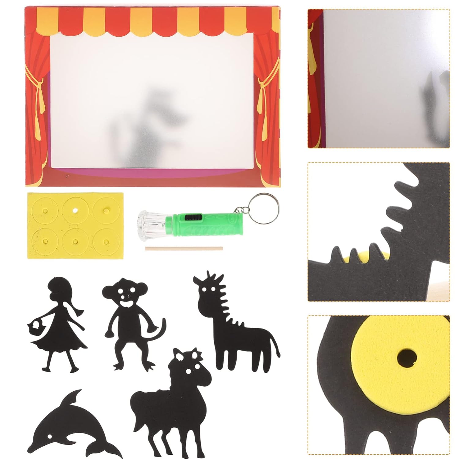 Great Choice Products Puppet Show Theater Hand Shadow Puppets Kids Diy Shadow Puppets Toys Educational Handmade Shadow Puppet Show 1 Set