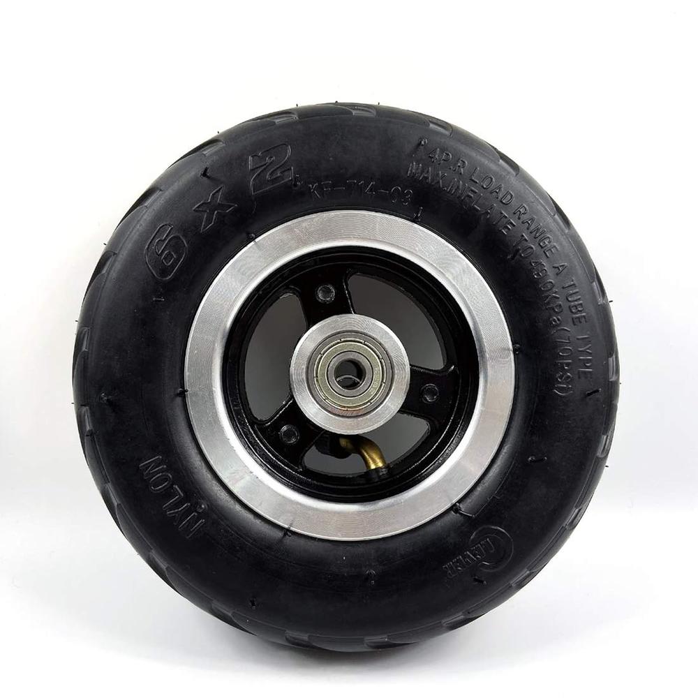 Great Choice Products 6X2 Inflation Tire Wheel Use 6" Tire Alloy Hub 160Mm Pneumatic Tyre Scooter F0 Pneumatic Wheel Trolley Cart Air Wheel(6 2Wheel)