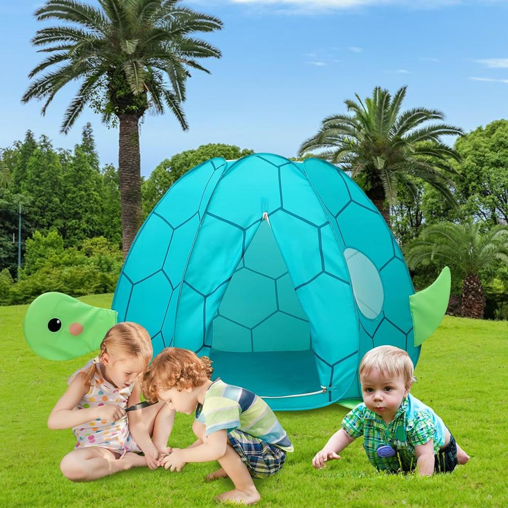 Great Choice Products Kids Play Tent Pop Up Tent Turtles Automatic Setup Play House Tent For Girls And Boys Outdoor And Indoor Patent Pending(Turtle)